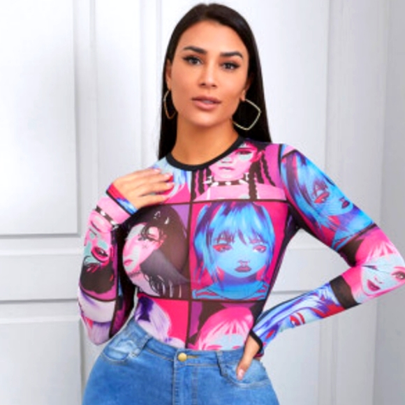 Anime Style Mesh Shirt - Picture 2 of 3